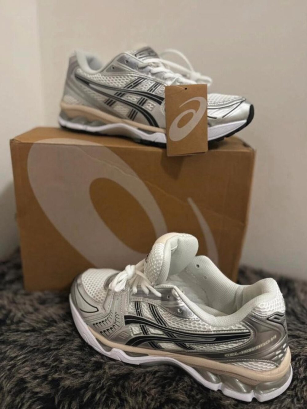 ASICS GEL-Kayano 14 White Silver Running Shoes